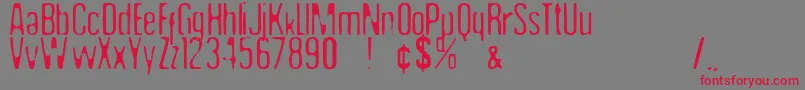 Undo35-Schriftart – Rote Schriften auf grauem Hintergrund
