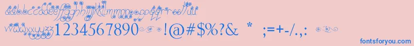 WayGardens Font – Blue Fonts on Pink Background
