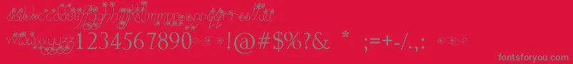 WayGardens Font – Gray Fonts on Red Background