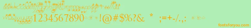 WayGardens Font – Orange Fonts on Green Background