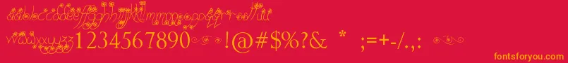 WayGardens Font – Orange Fonts on Red Background