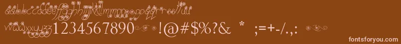 WayGardens Font – Pink Fonts on Brown Background