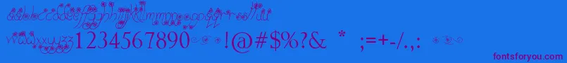 WayGardens Font – Purple Fonts on Blue Background