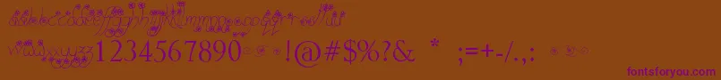 WayGardens Font – Purple Fonts on Brown Background