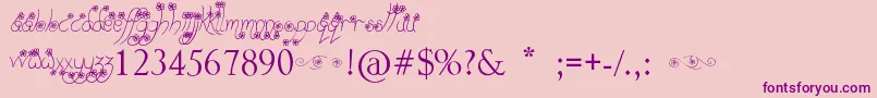 WayGardens Font – Purple Fonts on Pink Background