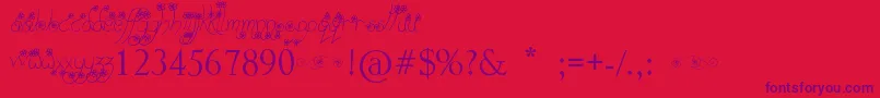 WayGardens-Schriftart – Violette Schriften auf rotem Hintergrund
