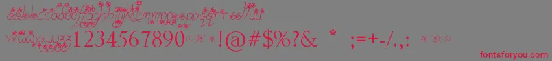 WayGardens-Schriftart – Rote Schriften auf grauem Hintergrund