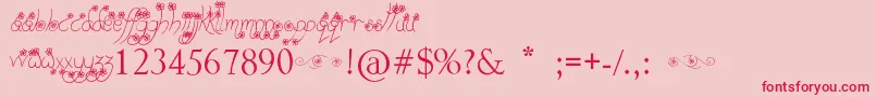 WayGardens Font – Red Fonts on Pink Background