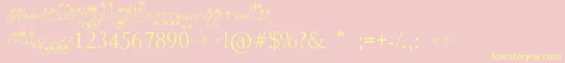 WayGardens Font – Yellow Fonts on Pink Background