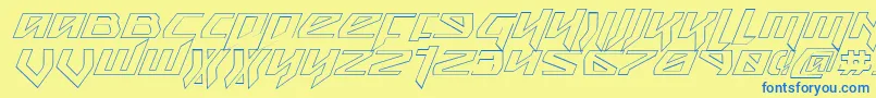 Czcionka Snubfighteroi – niebieskie czcionki na żółtym tle
