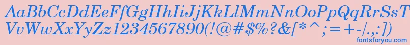 CenturySchoolbookItalicWin95bt Font – Blue Fonts on Pink Background