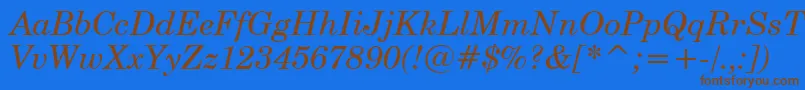 CenturySchoolbookItalicWin95bt Font – Brown Fonts on Blue Background