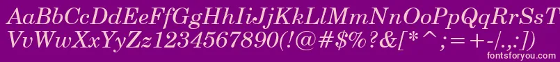 CenturySchoolbookItalicWin95bt Font – Pink Fonts on Purple Background