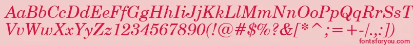 CenturySchoolbookItalicWin95bt Font – Red Fonts on Pink Background