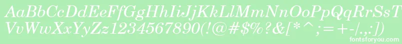 CenturySchoolbookItalicWin95bt Font – White Fonts on Green Background