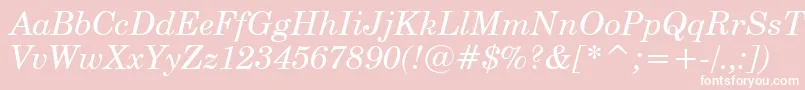 CenturySchoolbookItalicWin95bt Font – White Fonts on Pink Background