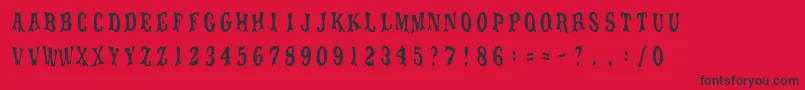 フォントMovieolaTitletype – 赤い背景に黒い文字
