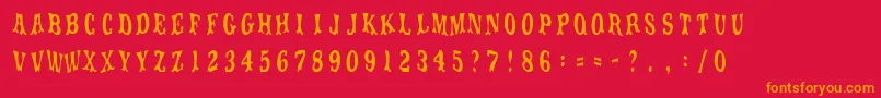MovieolaTitletype Font – Orange Fonts on Red Background