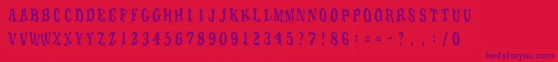 フォントMovieolaTitletype – 赤い背景に紫のフォント
