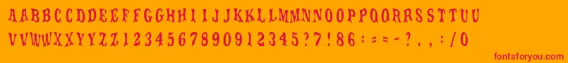 MovieolaTitletype Font – Red Fonts on Orange Background