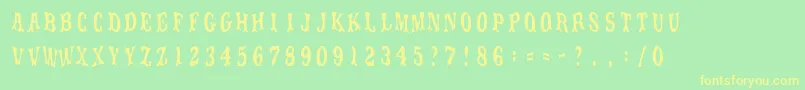 MovieolaTitletype Font – Yellow Fonts on Green Background