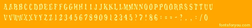 More about MovieolaTitletype Font MovieolaTitletype Font – Yellow Fonts on Orange Background