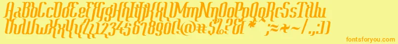 ContextDeluxe Font – Orange Fonts on Yellow Background