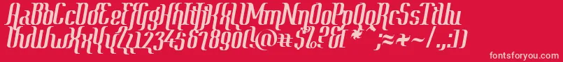 ContextDeluxe-fontti – vaaleanpunaiset fontit punaisella taustalla