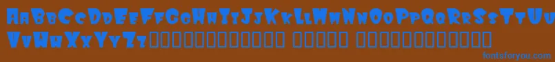 Saiba mais sobre a fonte Winkfilled Fonte Winkfilled – fontes azuis em um fundo marrom