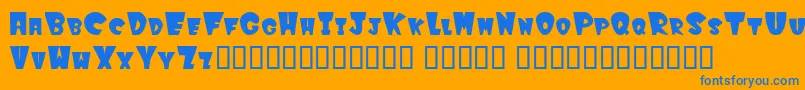 Saiba mais sobre a fonte Winkfilled Fonte Winkfilled – fontes azuis em um fundo laranja