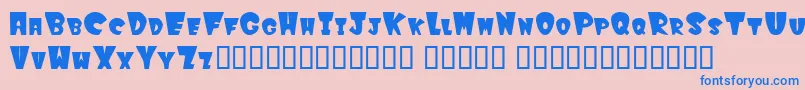 Czcionka Winkfilled – niebieskie czcionki na różowym tle