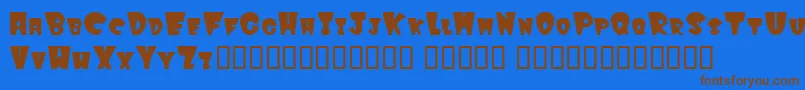 Czcionka Winkfilled – brązowe czcionki na niebieskim tle