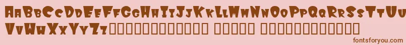 Winkfilled-Schriftart – Braune Schriften auf rosa Hintergrund