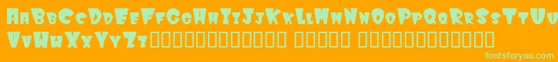 Winkfilled Font – Green Fonts on Orange Background