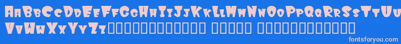 Winkfilled Font – Pink Fonts on Blue Background