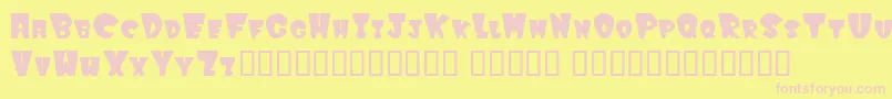 Winkfilled-fontti – vaaleanpunaiset fontit keltaisella taustalla