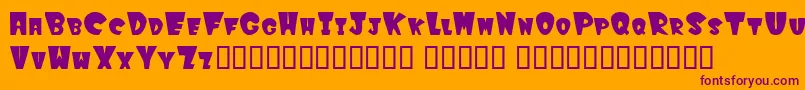 Winkfilled Font – Purple Fonts on Orange Background