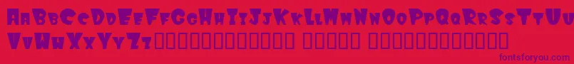 フォントWinkfilled – 赤い背景に紫のフォント
