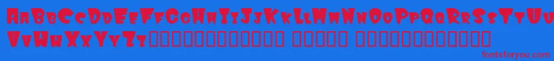 フォントWinkfilled – 赤い文字の青い背景