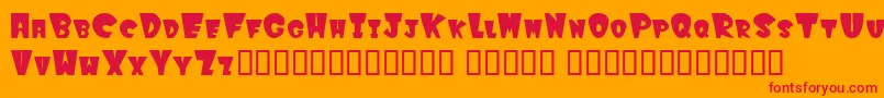 Winkfilled Font – Red Fonts on Orange Background