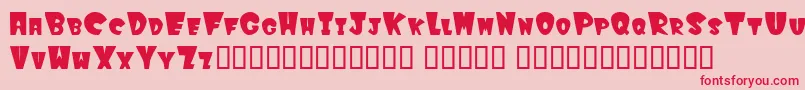 Winkfilled-Schriftart – Rote Schriften auf rosa Hintergrund