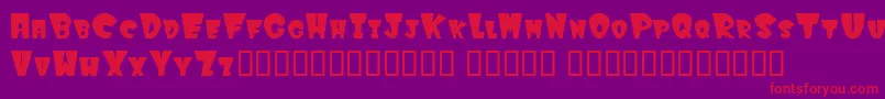 フォントWinkfilled – 紫の背景に赤い文字
