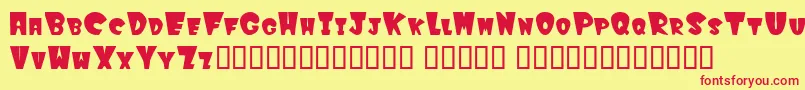 Winkfilled Font – Red Fonts on Yellow Background