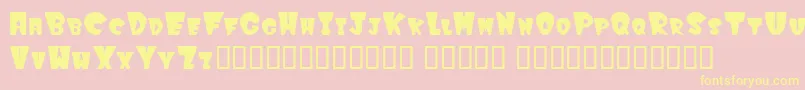 Czcionka Winkfilled – żółte czcionki na różowym tle