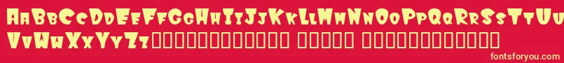 Fonte Winkfilled – fontes amarelas em um fundo vermelho
