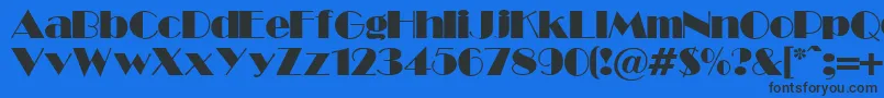 Шрифт BroadwayrNormalLight – чёрные шрифты на синем фоне