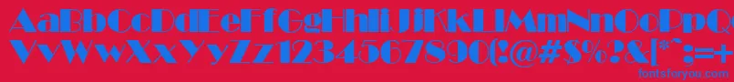 BroadwayrNormalLight Font – Blue Fonts on Red Background