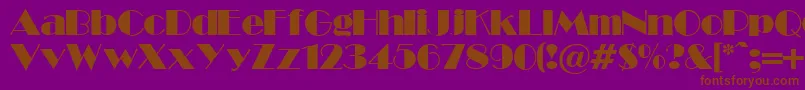 BroadwayrNormalLight Font – Brown Fonts on Purple Background