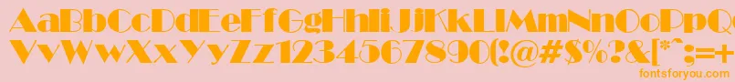 BroadwayrNormalLight Font – Orange Fonts on Pink Background