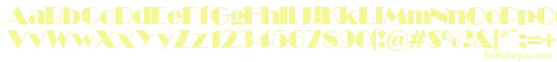 BroadwayrNormalLight Font – Yellow Fonts on White Background